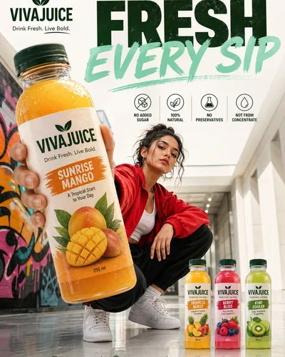 Urban fruit juice ad poster