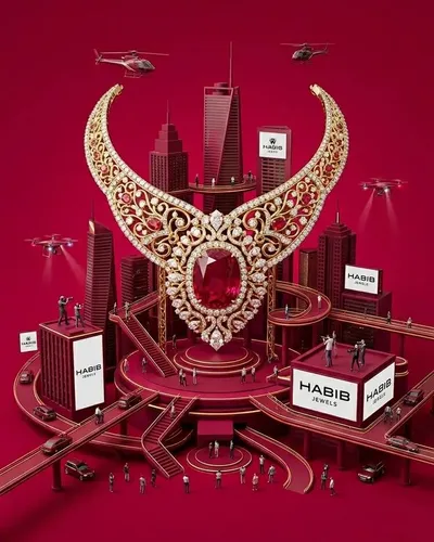 Miniature City Diamond Necklace Ad
