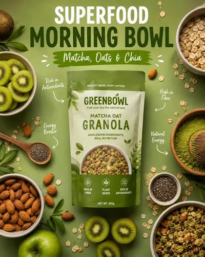 Matcha Granola Ad Poster