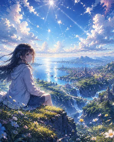 Anime wallpaper for foldable phone — colorful aesthetic
