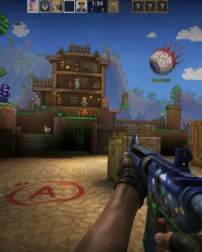 Counter-Strike x Terraria Screenshot Mashup