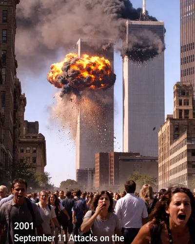 Generate an image of the most significant event of 2001