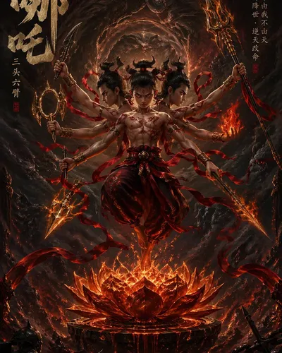 Nezha Dark Fantasy Novel Cover