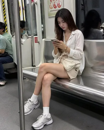 Subway Candid Phone Snapshot