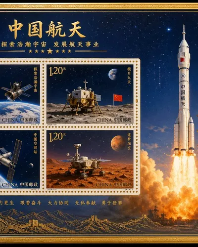 China Aerospace Commemorative Stamp Sheet