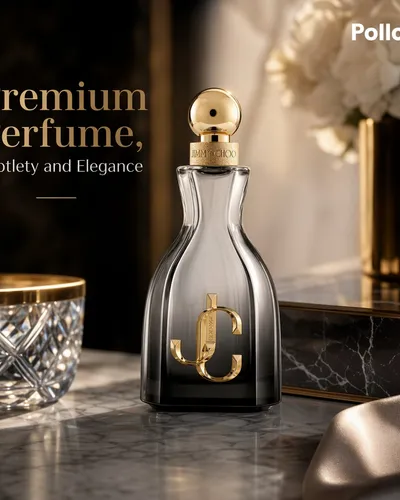 E-commerce Main Image - Luxury Perfume Ad on Marble Vanity