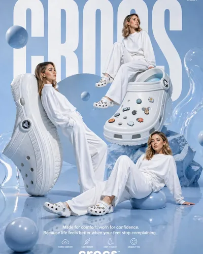 E-commerce Main Image - Pastel Blue Crocs Fashion Ad