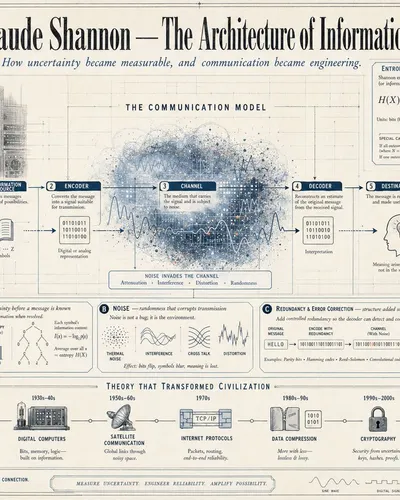 Vintage Claude Shannon Infographic Poster