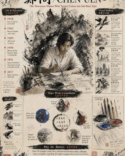 Ink-Wash Tribute Poster for Chen Uen