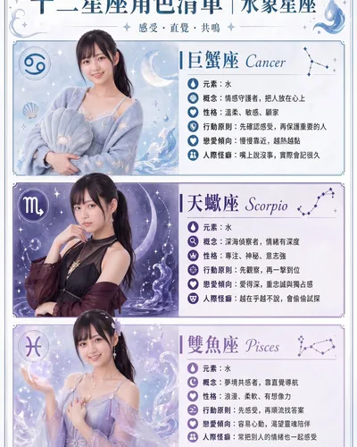 Water Signs Zodiac Character Poster