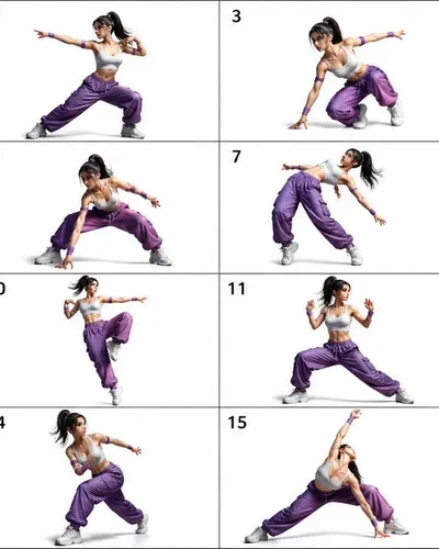 16-Pose Dance Combat Reference Sheet