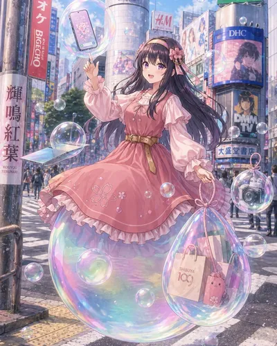 Dreamy Shibuya Bubble Girl