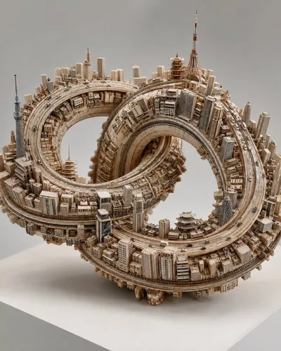 Miniature City Knot Sculpture