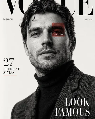 Luxury Fashion Magazine Cover Black and White