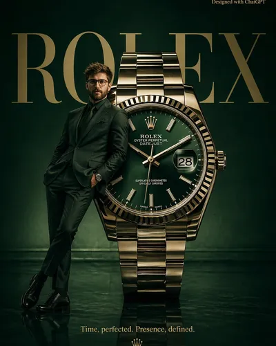 Surrealist Rolex Luxury Watch Fashion Poster