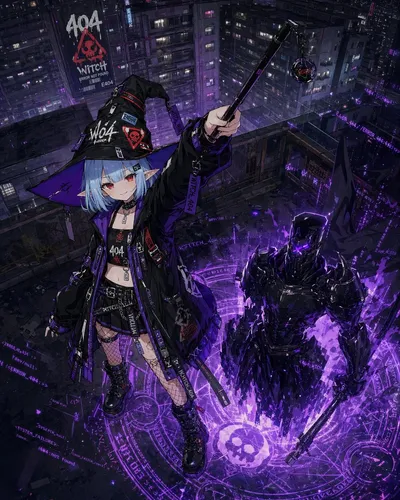 Cyberpunk 404 Witch Summoning