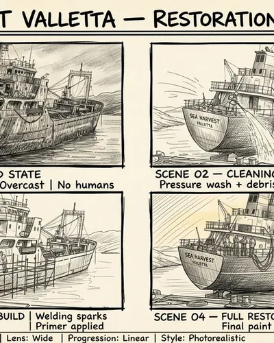 Hand-Drawn Storyboard Sheet