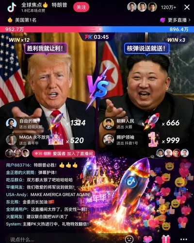Trump and Kim Livestream PK Screenshot