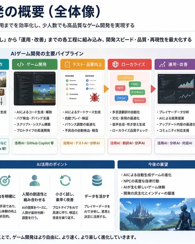 Japanese AI Game Dev Overview Slide Prompt