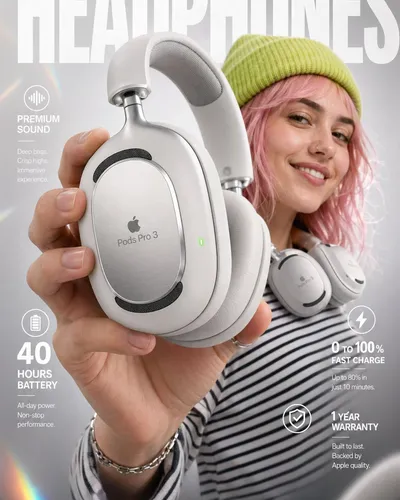 Apple Pods Pro 3 Headphone E-Commerce Infographic
