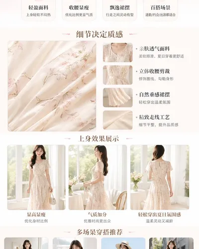 清新夏日女装连衣裙电商展示