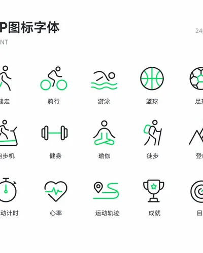 运动健身图标字体设计