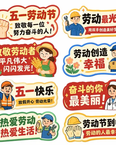 五一劳动节手举牌创意设计集