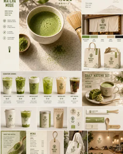 抹茶品牌触点系统视觉板