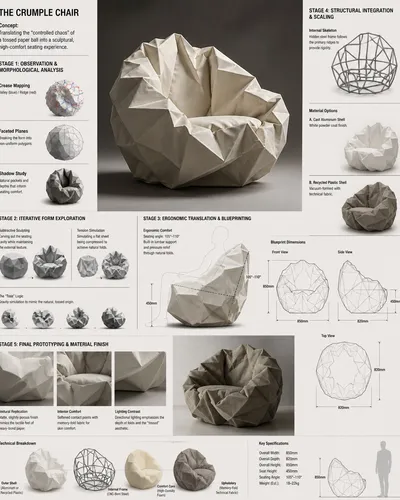 Crumple Chair 概念沙发研发板