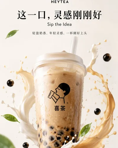 品牌奶茶 KV 概念海报